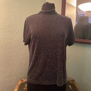 Sparkly black turtleneck tee